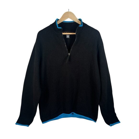 Red Maple Sportswear Other - Red Maple Sportswear Sweater Mens M Black 100% Baby Alpaca 1/4 Zip Pullover